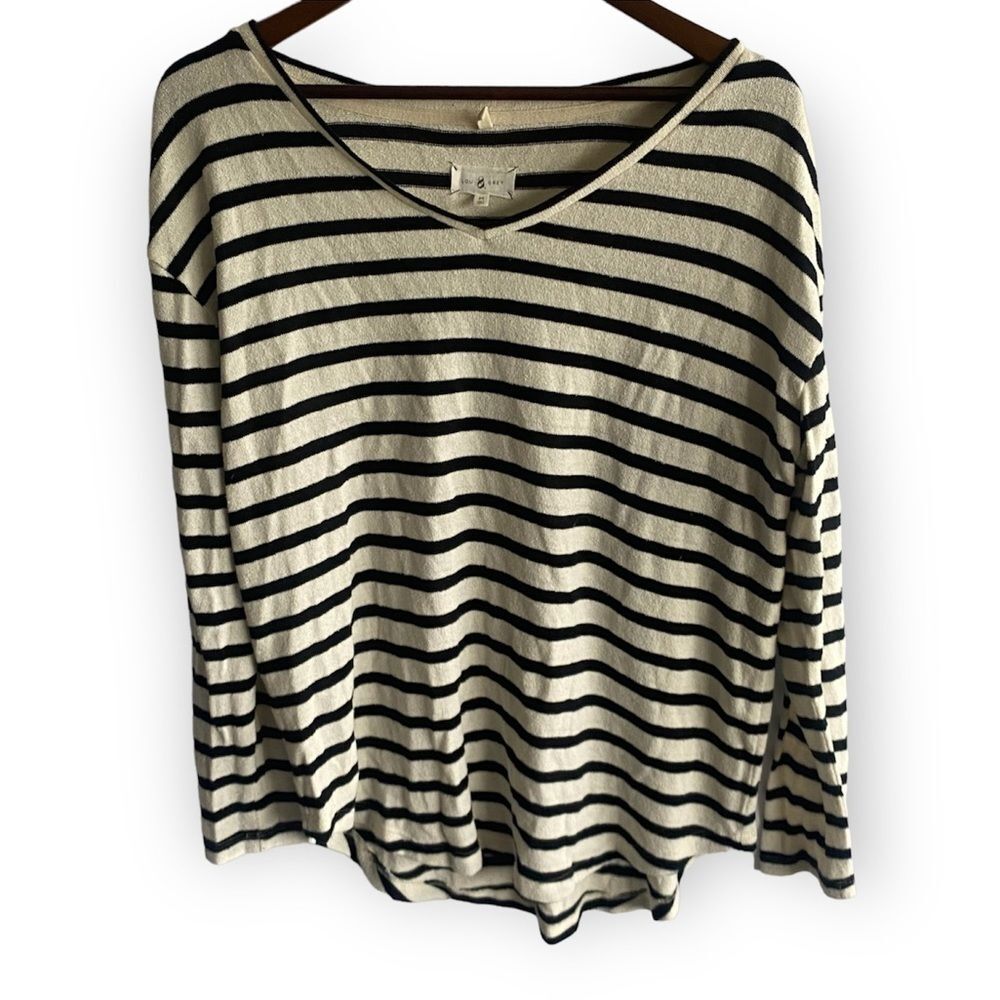 Lou & Grey Cream & Black Striped Long Sleeve Top